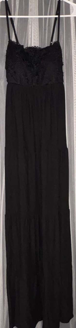 Derek Heart Women's Black Lace Bodice Tiered Maxi Dress